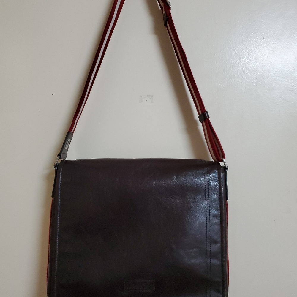 BALLY MANS MESSENGER BAG CHOCOLATE BROWN EXCELLENT